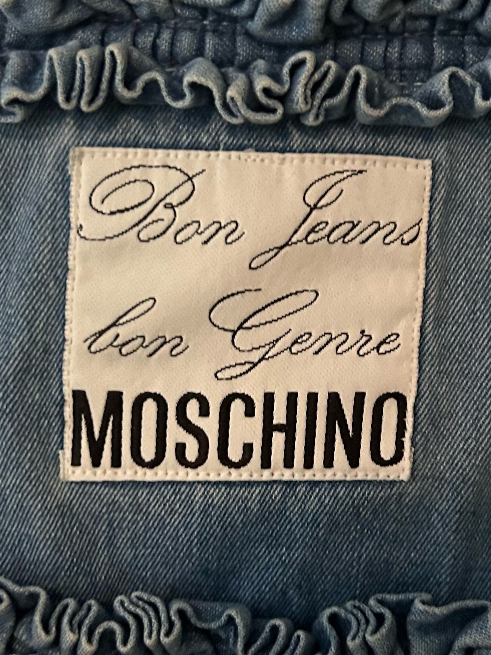 Moschino Blue Denim Ruffle Jacket - Picture 5 of 11